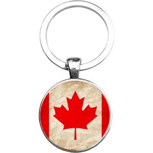 Sleutelhanger Glas - Vlag Canada