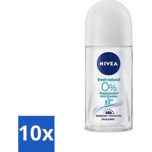 Nivea - Roll-On - Alu Free - Fresh Natural - 0% Aluminum - 50 ml - Bulkverpakking - 10 stuks