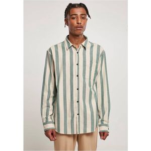 Urban Classics - Striped greenlancer/softseagrass Overhemd - S - Groen