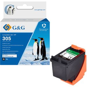 G&G 305 XL Inktcartridge Geschikt voor HP 305 305XL -Zwart - Hoge Capaciteit