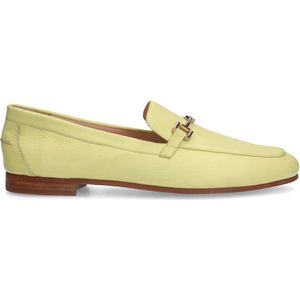 Sacha - Dames - Gele leren loafers met goudkleurige chain - Maat 36