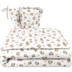 Miminu Kinderbeddengoed 3-delig met Bumper 120x90 Eendjes Bruin
