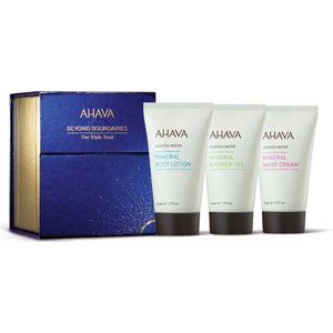 AHAVA - Holiday Collection - The Triple Treat - bevat 1 Mineral Body Lotion 40ml + Mineral Hand Cream 40ml + Mineral Shower Gel 40ml + Sample Crystal Osmoter™ X6 Serum 0.5ml