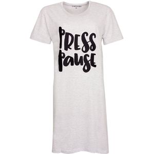 Temptation Dames Nachthemd - Bigshirt - Licht Grijs - Maat M