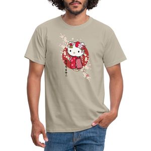 Hello Kitty In Een Rode Kimono En Kersenbloesems T-Shirt Heren