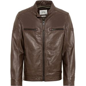 camel active Lederen Blouson met opstaande kraag - Maat menswear-50 - Bruin