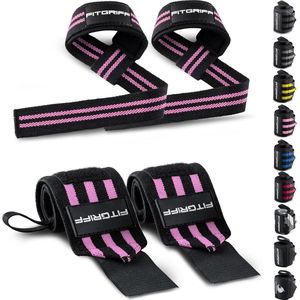 Goodivery ® powergrips + handgelenkbandagen (2paar/4stück) van – Premium Fitness set voor krachtsport, bodybuilding en krachttraining – voor vrouwen en mannen