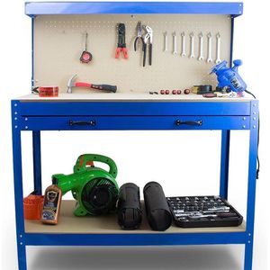 Werktafel / werkbank - 115 x 55 x 140cm - Incl. lade & gereedschapswand