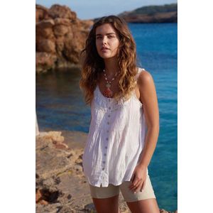 isla ibiza bonita - top - sleeveless blouse del mar - zomercollectie 2025 - wit
