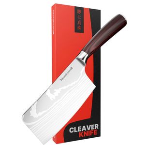 Matakumi Hakmes met Damascus Print - Japanese style Vleesmessen - Slagersmes - Keukenmes - Japanse Messen