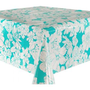 Mexicaans Tafelzeil Vintage flower - 120 x 180 cm - Mintgroen