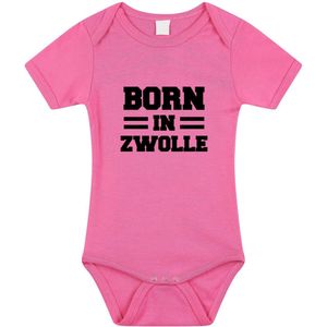 Born in Zwolle tekst baby rompertje roze meisjes - Kraamcadeau - Zwolle geboren cadeau 68