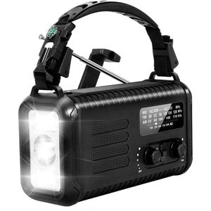 NovaWare - NoodRadio Solar Opwindbaar - Draagbare Radio - Zwart - Powerbank Zonne-energie 20.000mAh