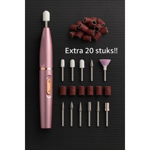 Elektrische nagelvijl – Oplaadbaar - Nagelfrees - Elektrische nagelfrees - 11 verschillende bits - Manicure & Pedicure set – Totaal 26 schuurrollen
