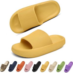 Geweo - Slippers Heren Dames - EVA Badslippers Unisex - Verdikte - Lichtgewicht - Super Zacht aan je Voeten - Anti-Slip en Stevig Voetbed - Anti-lawaai - Geel - Maat 42/43