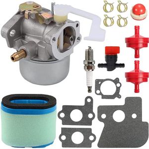Geschikt voor Carburateur voor Briggs & Stratton 698055 690152 694203 121602 121607 121612 motoren, met 697029 690610 Luchtfilterpakkingen Brandstoffilter