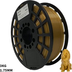 Goud PLA+ 3kg 3D Printer Filament 1.75 mm - Hoge Kwaliteit en Duurzaam - Compatibel met Creality, Bambu Lab, Esun en Andere 3D Printers - Voor 3D Printen van Prototypes, Modellen, Accessoires - voor Professioneel en Thuisgebruik