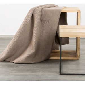 Oneiro’s Luxe Plaid AMBER taupe - 220 x 180 cm - wonen - interieur - slaapkamer - deken – cosy – fleece - sprei