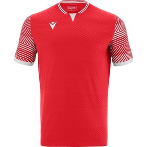 Macron Tureis Shirt Korte Mouw Heren - Rood / Wit | Maat: 3XL