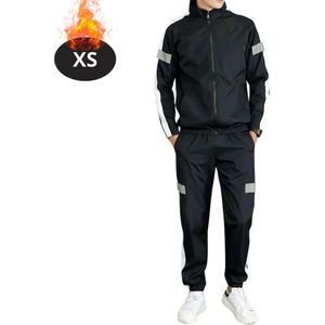 Nivard Joggingpak - Huispak - Volwassenen - Trainingspak - Comfortabel - Joggingsbroek - Tracksuit - Heren - 2 Delig - Zwart - XS