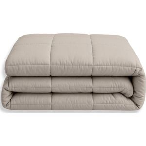 Y-NOT Stonewashed Dekbed Zand 240x220 - Lits Jumeaux - Dekbed Zonder Overtrek - Washed Dekbed - Wasbaar Hoesloos Dekbed - 30 dagen proefslapen - Bedrukt dekbed - Dekbed met vaste overtrek - All year winterdekbed & zomerdekbed