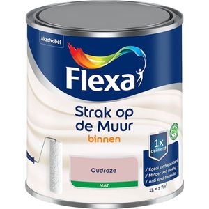 Flexa - Strak op de Muur Binnen Muurverf Mat - Oudroze - Mengverf - 1 Liter