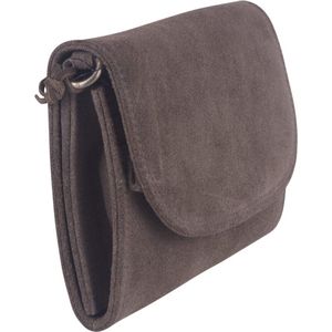 BAG2BAG Amalfi suede clutch-schoudertas Dust Brown