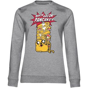 Adventure Time Makin' Bacon Pancakes Girly Damen Sweatshirt Heathergrey-L