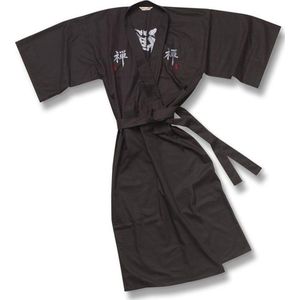 TA-HWA - Japanse Kimono - Heren Yukata -  Zwart - ZEN - One Size