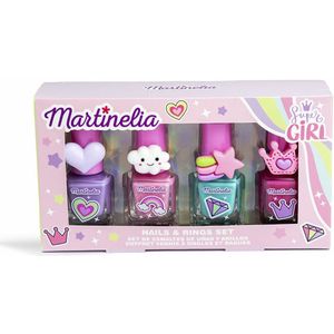 MARTINELIA - Manicureset - Set met 4 nagellakken op waterbasis voor kinderen - Cadeauset voor meisjes