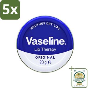5 x Vaseline - Original - Lip Therapy - Beschermend - 20 g - Grootverpakking - Lippenbalsem - Lippen Verzorging - Droge Lippen - Beschermend Balsem - Vocht Vasthouden