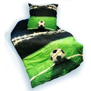 Voetbal beddengoed ca. 135x200 cm + ca. 80x80 cm voor absolute voetbalfans kleur (groen zwart)
