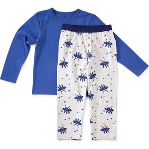 Little Label pyjama met all over print van biologisch katoen blauw