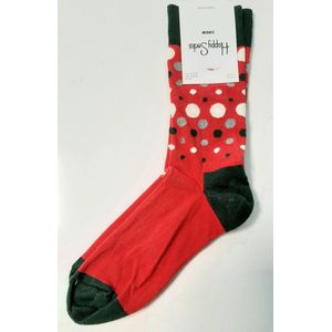 Happy Socks - X-mas snow - rood wit groen - dots - stippen 36-40