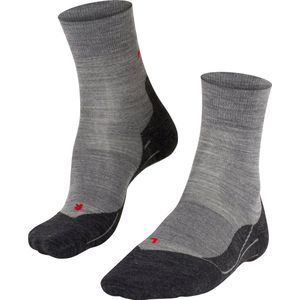 FALKE RU4 Wool Hardloopsokken anti blaren, gemiddelde padding merinowol sportsokken dames grijs - Maat 39-40