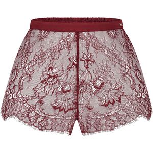 Hunkemöller Dames Nachtmode Shorts Lace Delphine - Rood - maat XS