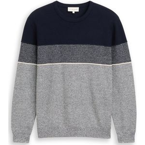 Tom Tailor - Trui - Navy Offwhite - Colourblocking-stijl