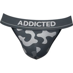 ADDICTED Camo Mesh Push Up Bikini Brief Charcoal - MAAT L - Heren Ondergoed - Slip voor Man - Mannen Brief