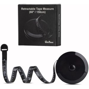 Klein Meetlint voor Lichaamsmaten - 150 cm / 60 inch - Zwart
