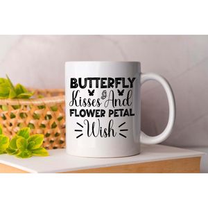 Mok Butterfly Kisses And Flower Petal Wish - Butterflies - ButterflyBeauty - GardenVisitors - Gift - Cadeau - NatureWings - Vlinders - Vlinderpracht - NatuurVleugels - FladderBy
