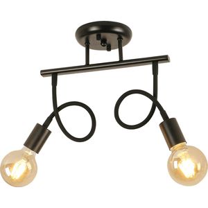 Delaveek-Industriële Vintage Kroonluchter - Transformeerbaar - Zwart - E27 Lamp (lamp niet inbegrepen)