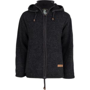 Gebreid Wollen Dames Vest van Schapenwol met Katoenen Voering en afneembare capuchon - SHAKALOHA - W Crawford ZH Antracite S