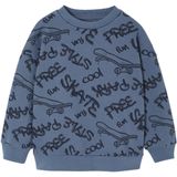 Sweater - Middenblauw - Bedrukt - Voor Jongens