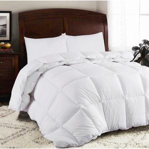 Homéé 4 Seizoenen dekbed 3dTEX eenpersoons XL 140x220cm tijk 100% percale katoen carré doorgestikt