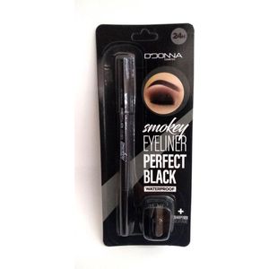 D'Donna - Smokey Eyeliner Perfect Black/Zwart Waterproof + Sharpener - 1 Stuks in blisterverpakking