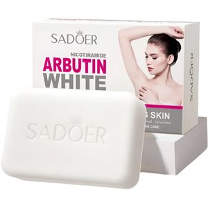 SADOER| Niacinamide Arbutin | Whitening Zeep | Witte zeep | Dermatologisch | Huidreiniger Bar - Badzeep met Glycerine & , Kojic Acid , Hyaluronzuur voor Donkere Vlek Verwijderaar, Reinig en Hydrateer Huid| Zeepblok - Zeeptablet - Wonder Zeep - 100gr