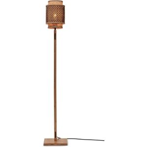 GOOD&MOJO Vloerlamp Bhutan - Bamboe/Zwart - 20x20x135cm - - Staande lampen voor Woonkamer - Slaapkamer