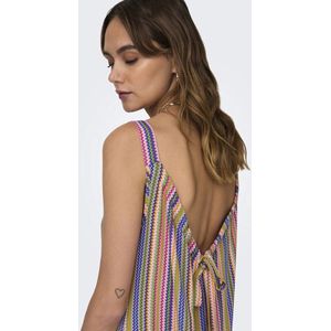 Only Onlalma Life Poly Noemi Long Dress Begonia Pink Glowy Zigzag MULTICOLOR L