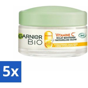 5 x Garnier - Bio - Dagcrème - Vitamine C - Hydraterend - 50 ml - Garnier Bio Dagcrème - Vitamine C - Hydraterende Crème - Huidverzorging - Stralende Huid