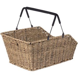 Basil Cento Rattan Look Multi Fietsmand - Achterop - Lichtbruin